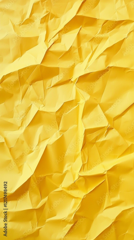 Poster bright yellow crumpled paper provides a vibrant and textured background, perfect for adding depth an