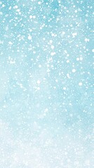 Obraz premium Gentle snowfall creates a serene winter scene against a light blue watercolor background, evoking tranquility and the magic of the holiday season
