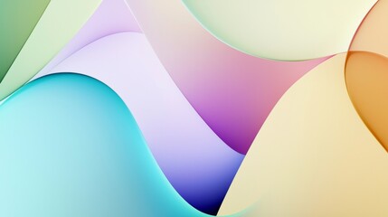 Smooth layers of pastel colors overlapping create a dynamic, modern abstract composition, offering versatility for various design needs and enhancing visual appeal in any project