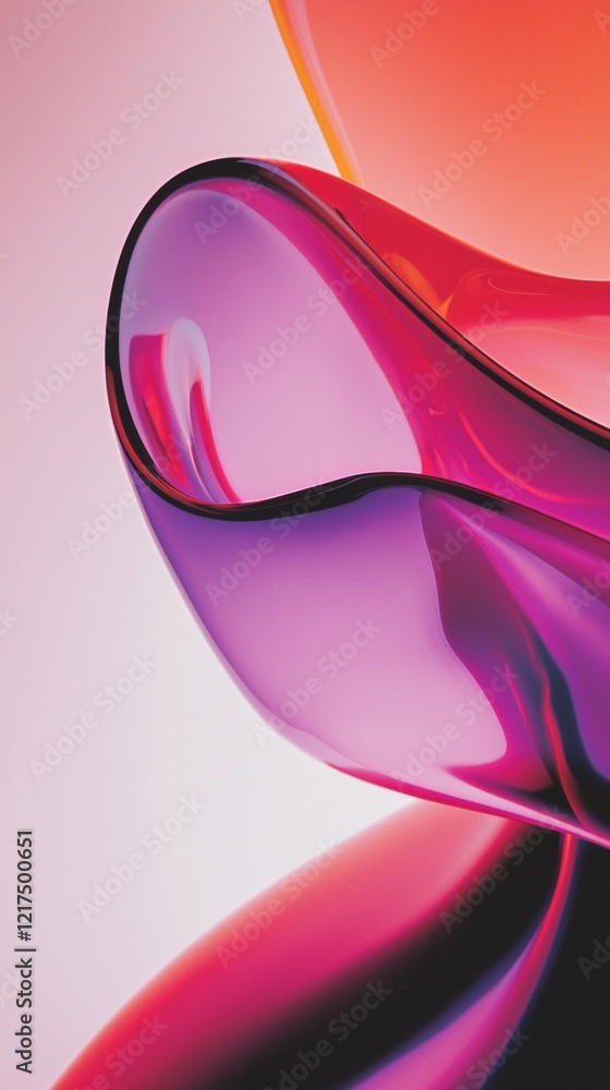 Aufkleber smooth, undulating shapes in vibrant pink and purple hues intertwine, creating a dynamic abstract co