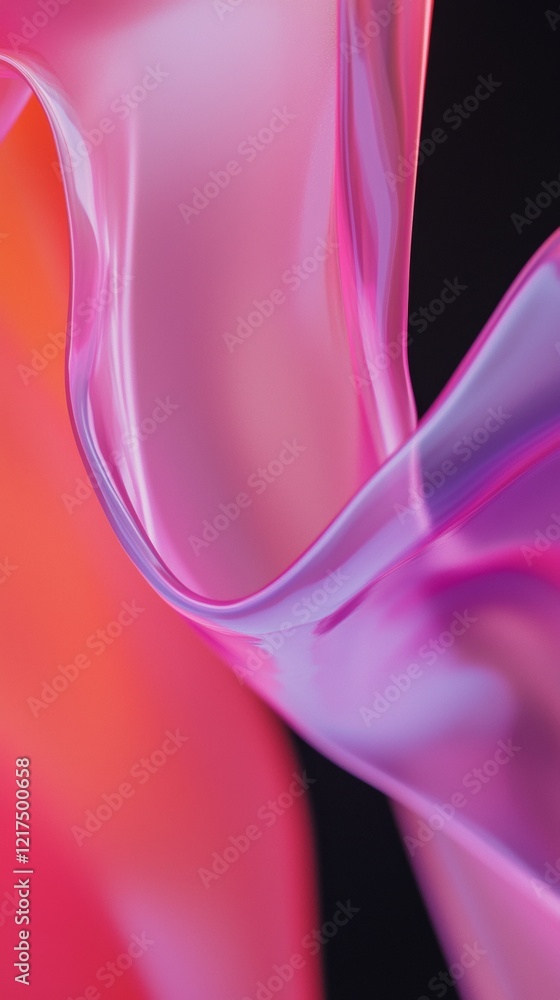 Aufkleber smooth, swirling abstract shapes in vibrant pink and purple hues create a captivating composition ag