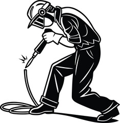 Skilled Welding Technician - A Professional Welder at Work, Utilizing Advanced Techniques to Join Metal Components with Precision and Skill