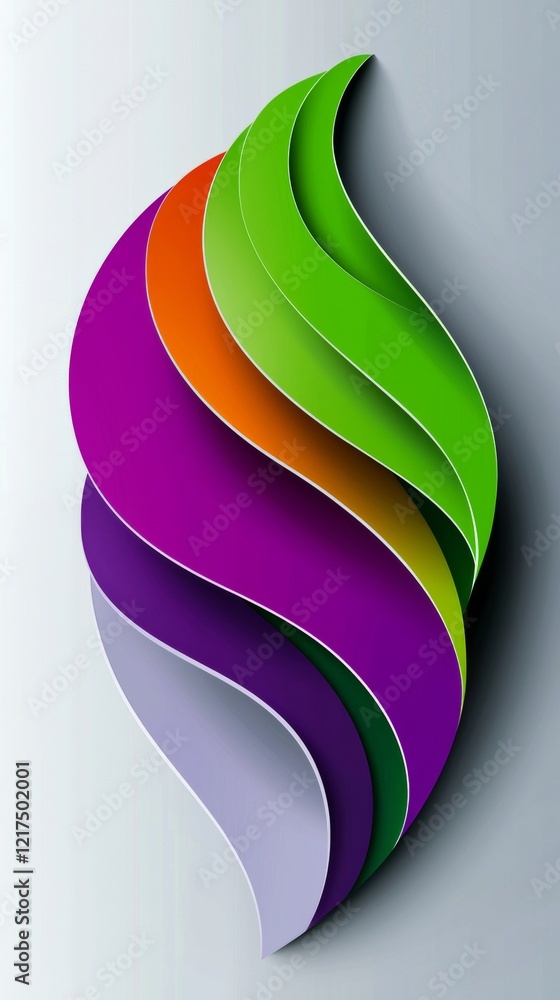 Poster vibrant, flowing shapes in a spectrum of colors create a dynamic and visually appealing abstract com
