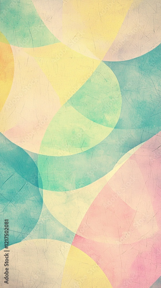 Aufkleber pastel-colored grunge background features overlapping circles, creating an abstract design with a te