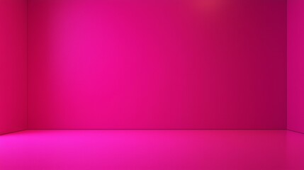 Fototapeta premium Empty room with vibrant pink walls and floor creating a modern backdrop, perfect for showcasing products or designs with a bold and stylish aesthetic