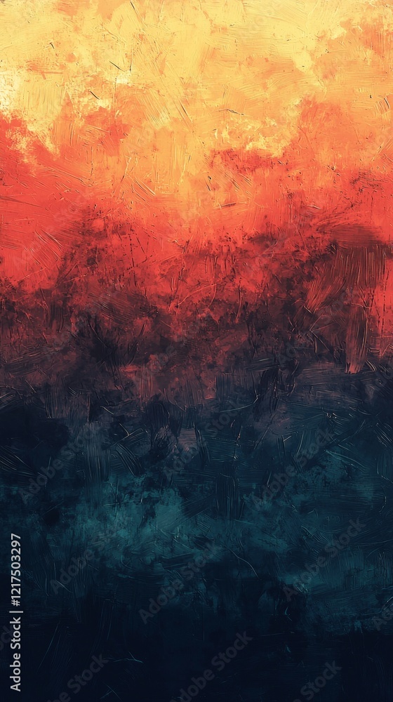 Poster abstract painted background featuring a captivating blend of warm and cool colors, creating a striki