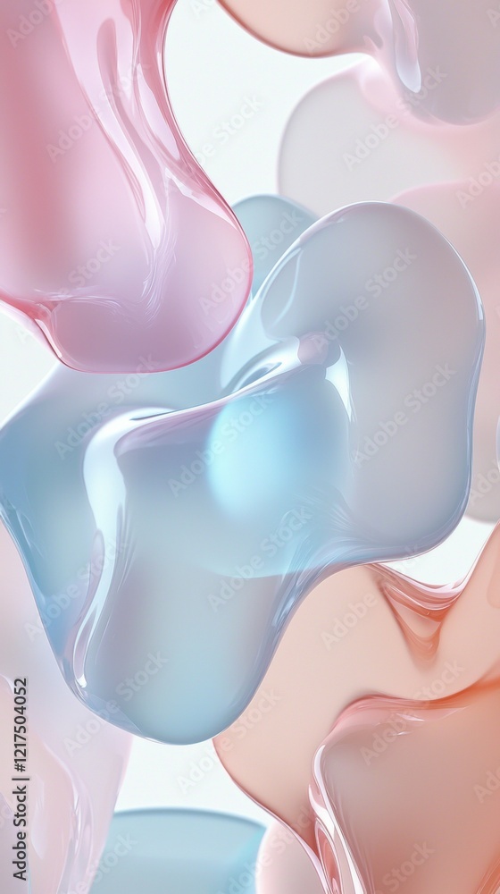 Aufkleber smooth, pastel-colored shapes intertwining create an elegant and abstract composition, evoking a sof