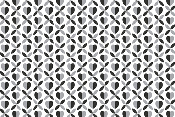 black and white geometric heart flower background abstract