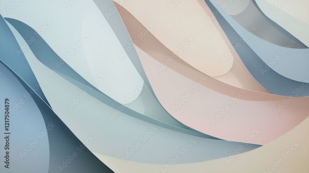 Poster soft pastel colors blend seamlessly in a wavy abstract design, creating a calming and visually appea