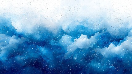 Obraz premium Abstract blue watercolor sky with stars.