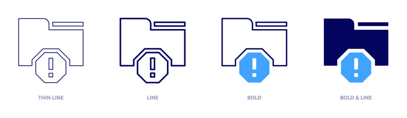 Spam icon in 4 different styles. Thin Line, Line, Bold, and Bold Line. Duotone style. Editable stroke