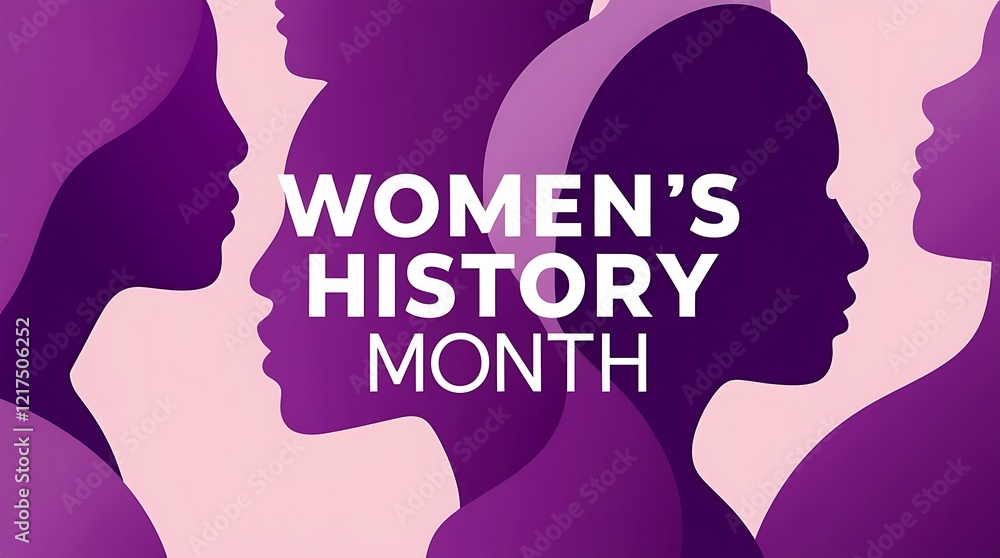 Wall mural women's history month person with word cloud ai generative