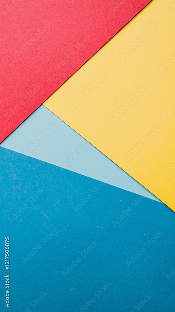 Poster geometric composition forming a vibrant and colorful abstract background. featuring overlapping shee