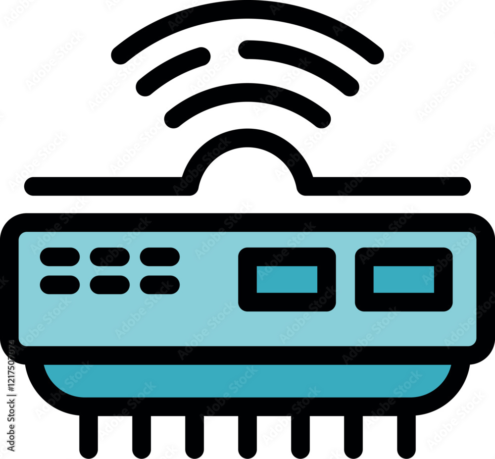 Poster modern air conditioner featuring wireless connectivity, enabling remote control and automation throu
