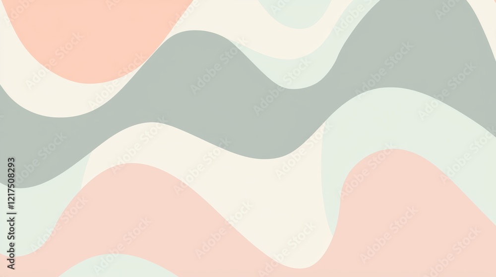 Poster blending soft pastel colors seamlessly, creating a calming and visually appealing abstract backgroun