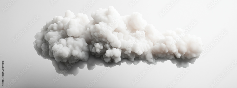 Aufkleber fluffy white cloud on reflective surface, creating serene and calming atmosphere. soft texture and l