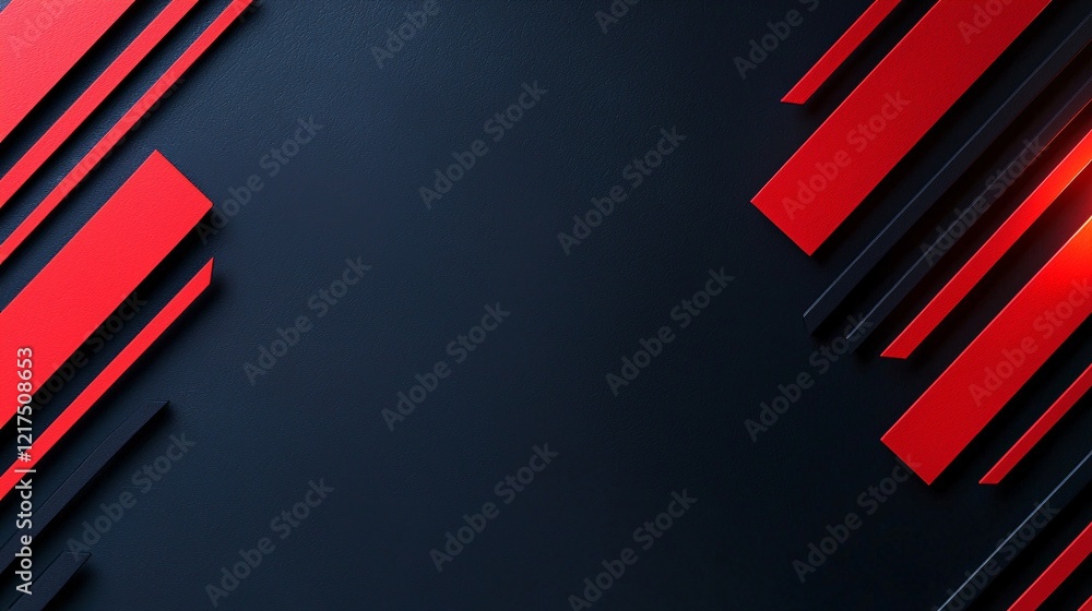Poster dynamic red and black abstract background with geometric shapes digital art modern design studio set