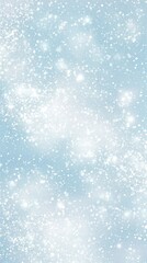 Fototapeta premium Soft white snowflakes are gently falling against a serene light blue winter sky, creating a magical and festive atmosphere, perfect for christmas or winter-themed projects