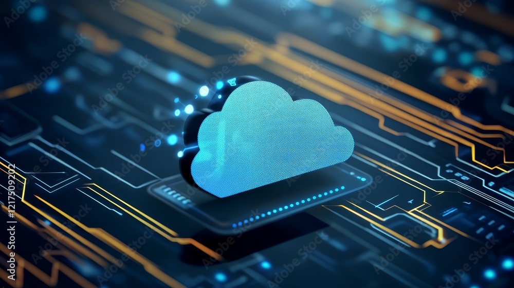 Poster cloud computing on circuitry, seamless data storage, transfer, and advanced technological integratio