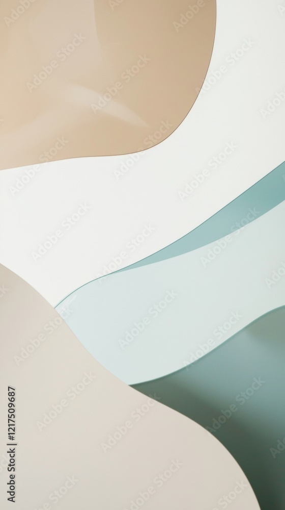 Poster smooth, wavy shapes in soft pastel colors create an inviting abstract background, enhancing design p