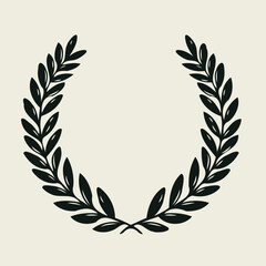 Adobe Illustrator Artwork, A wreath with a green leaves and a symbol for the winner of the contest. Gold laurel wreath. Laurel wreath vector icon isolated on white background.