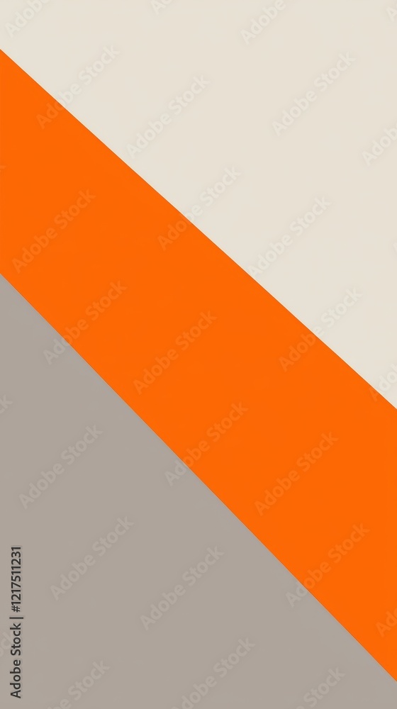 Poster modern abstract background featuring a striking design of diagonal orange and grey stripes, creating