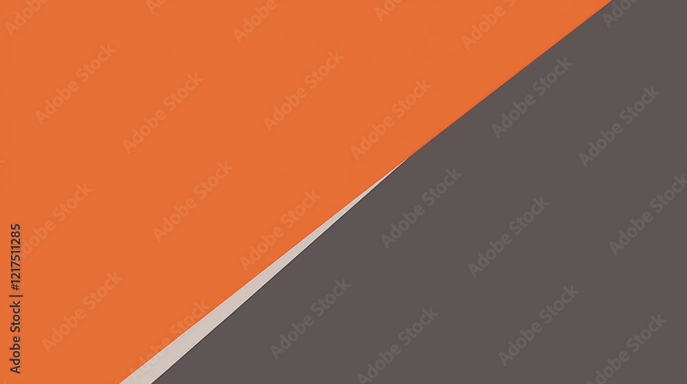 Poster minimalist abstract background featuring a dynamic diagonal composition created by orange and grey c