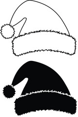 Santa hat cap icon vector silhouette illustration christmas winter season cap