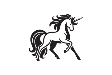  black and white simple unicorn vector silhouette  © mdlikhonislam2x