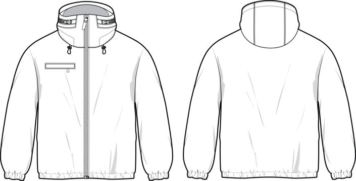 Track Jacket flat sketch vector design