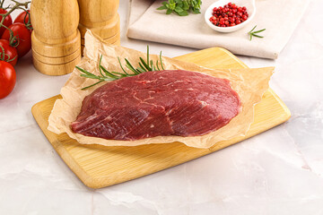 Raw beef meat uncocked steak