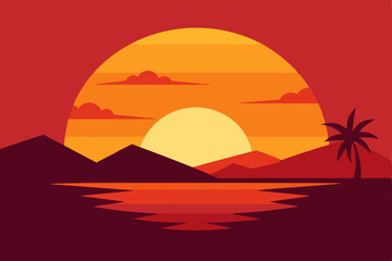 desert landscape with palm trees