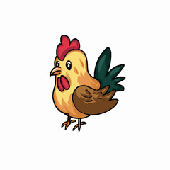 cute chicken cartoon character style 