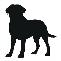 Labrador Retriever Silhouette, black, simple design