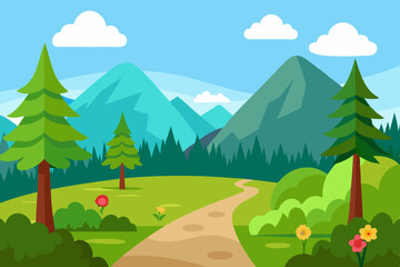 Obraz premium landscape with mountains and blue sky