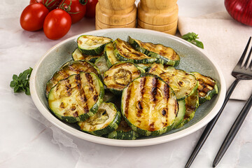 Vegan cuisine Grilled zucchini slices