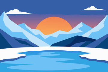 winter landscape with mountains