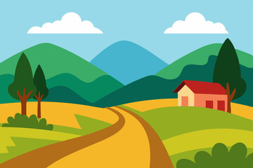 Fototapeta premium landscape with mountains and blue sky