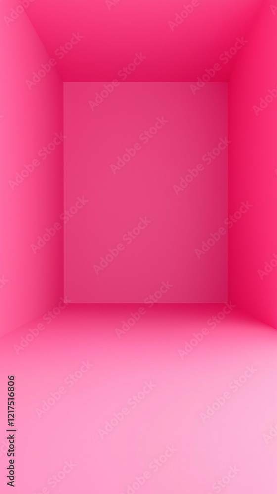 Poster minimalist pink room with bright walls and floor creating an empty space ideal for showcasing produc