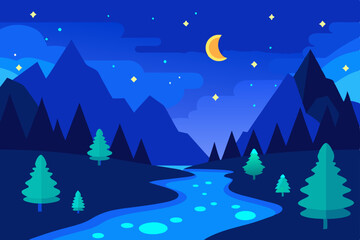 Naklejka premium winter landscape with forest