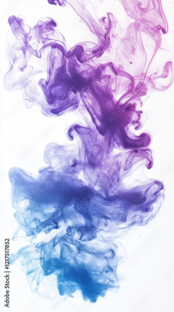Aufkleber colorful ink clouds are swirling and mixing in water creating abstract shapes and textures with a gr