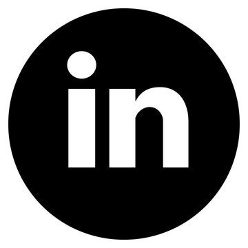 Linkedin round icon in black background
