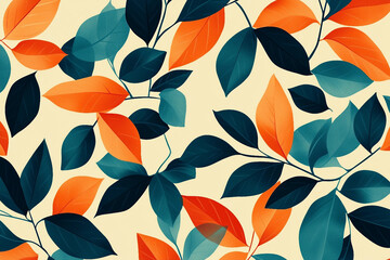 Lush and vibrant floral pattern with blooming botanical designs vibrant 60s style generative ai