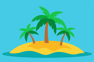 tropical island with palm trees