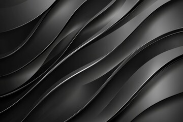 Fototapeta premium Smooth black waves creating an elegant and modern abstract background, perfect for websites, presentations, or any design project needing a touch of sophistication