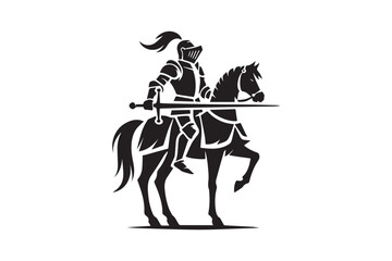  black-and-white simple Knight vector silhouette 