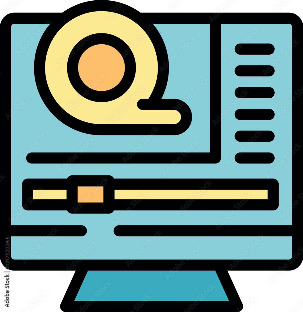 Poster video editing software displaying progress bar and playhead on a computer monitor, symbolizing post 