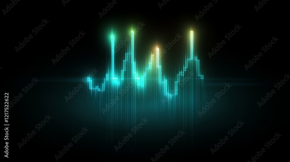 Poster abstract music visualization, exploring rhythm, harmony, and visual expression through equalized sou