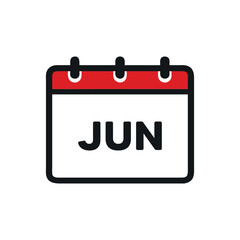 Calendar icon, minimalist design, red and white color scheme, 