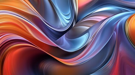 Fototapeta premium Abstract swirling waves of vibrant colors blend seamlessly